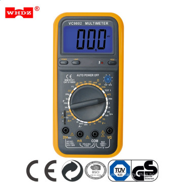 New Style Digital Multimeter VC9802 backlight large lcd display